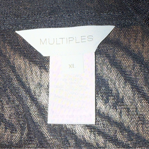 NWT Multiples Black Lace Open Front Cardigan Jacket XL Sheer Floral - Picture 5 of 10